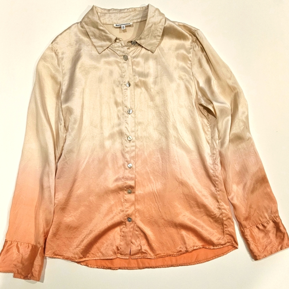 Reformation Silk Button Up size xs
